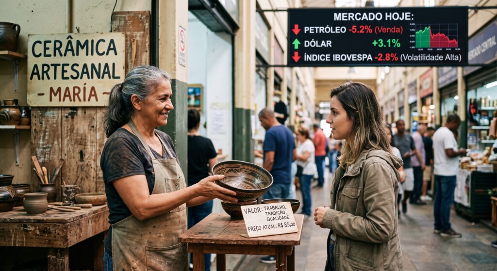 Gráfico oscilando para representar a volatilidade dos preços dos investimentos